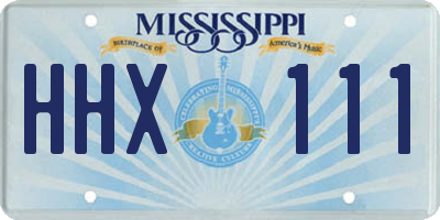 MS license plate HHX111