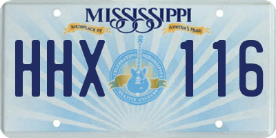 MS license plate HHX116