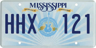 MS license plate HHX121