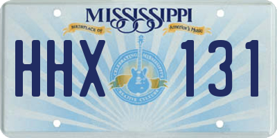MS license plate HHX131