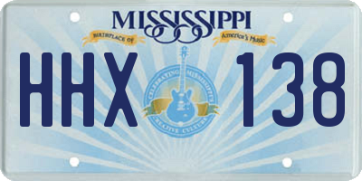 MS license plate HHX138