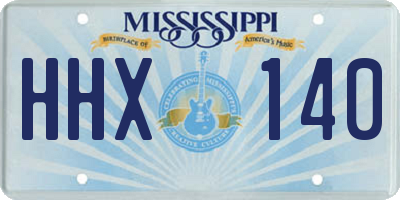 MS license plate HHX140