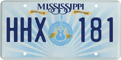 MS license plate HHX181