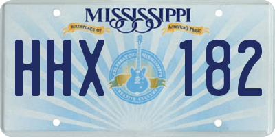 MS license plate HHX182