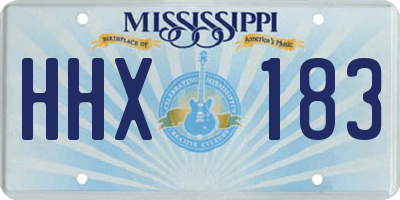 MS license plate HHX183