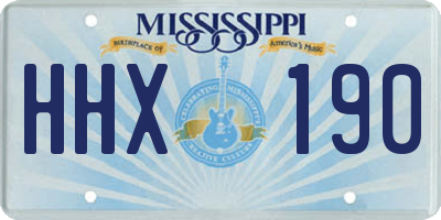 MS license plate HHX190