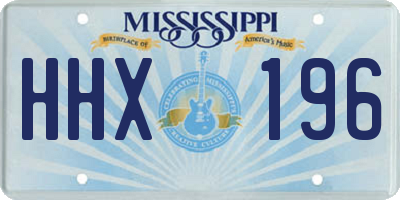 MS license plate HHX196