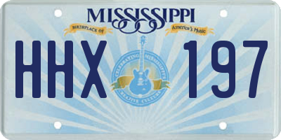 MS license plate HHX197