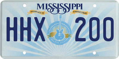 MS license plate HHX200