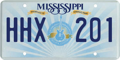 MS license plate HHX201