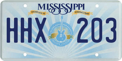 MS license plate HHX203