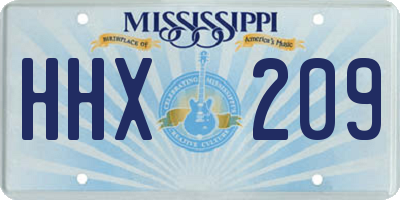 MS license plate HHX209