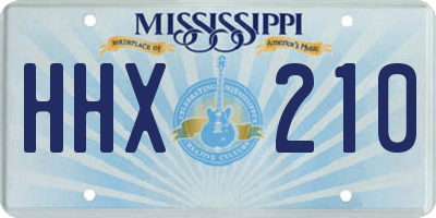 MS license plate HHX210