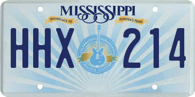 MS license plate HHX214