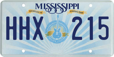 MS license plate HHX215