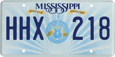MS license plate HHX218