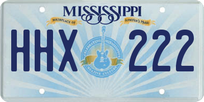 MS license plate HHX222
