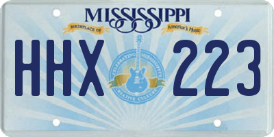 MS license plate HHX223