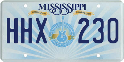 MS license plate HHX230