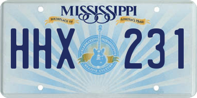 MS license plate HHX231