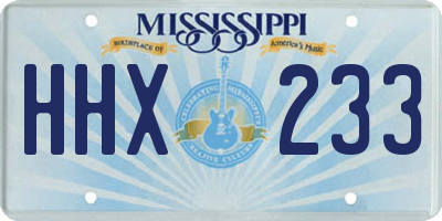 MS license plate HHX233