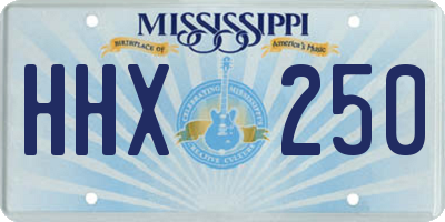 MS license plate HHX250