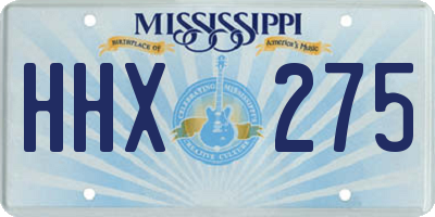 MS license plate HHX275