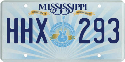 MS license plate HHX293