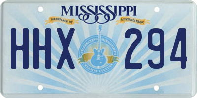 MS license plate HHX294