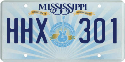 MS license plate HHX301