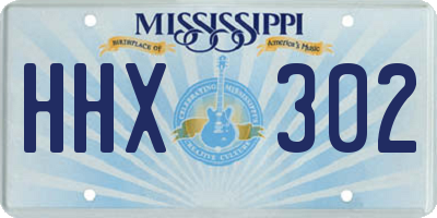MS license plate HHX302
