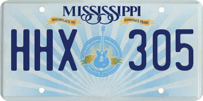 MS license plate HHX305