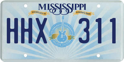 MS license plate HHX311