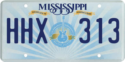 MS license plate HHX313