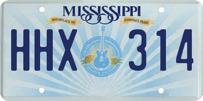 MS license plate HHX314