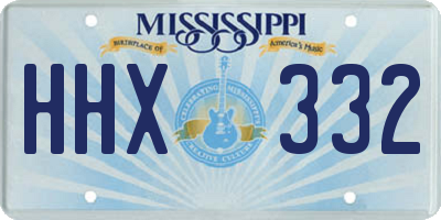 MS license plate HHX332