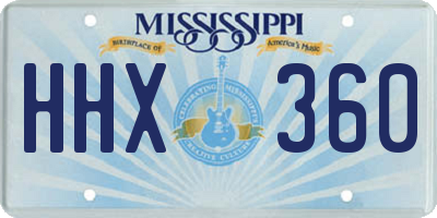 MS license plate HHX360