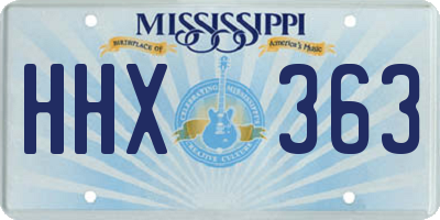 MS license plate HHX363