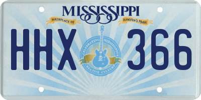 MS license plate HHX366