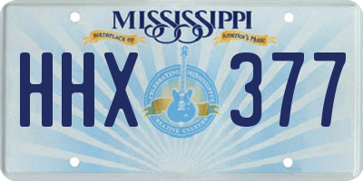 MS license plate HHX377