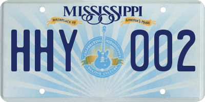 MS license plate HHY002