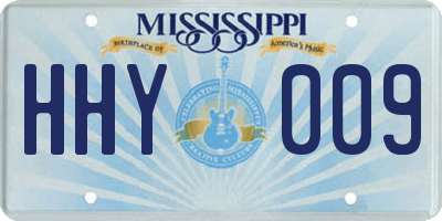 MS license plate HHY009