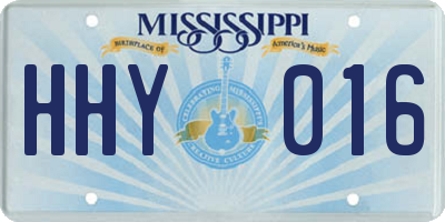 MS license plate HHY016