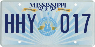 MS license plate HHY017