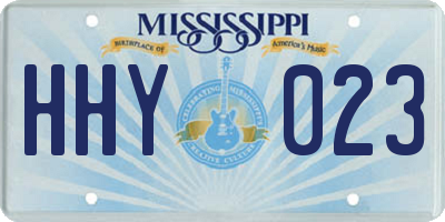 MS license plate HHY023