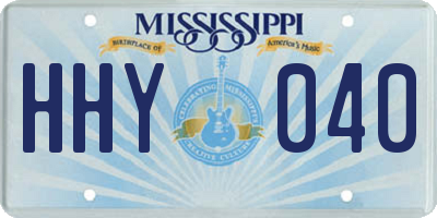 MS license plate HHY040