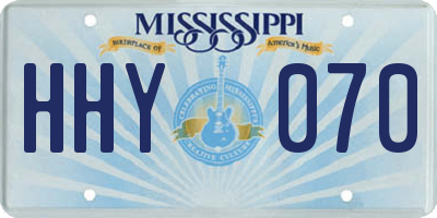MS license plate HHY070