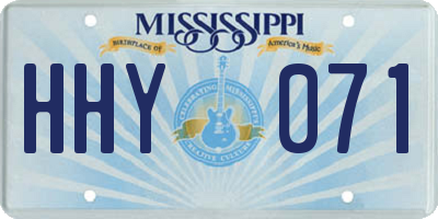 MS license plate HHY071