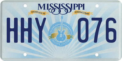 MS license plate HHY076