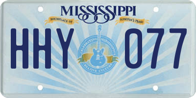 MS license plate HHY077